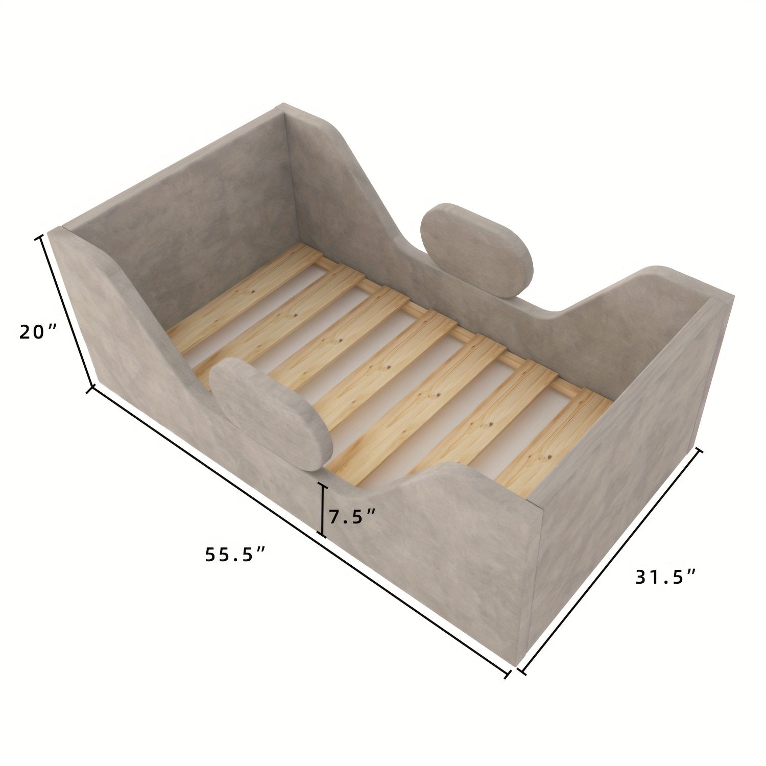 Toddler Bed, Child Bed for Kids with Extra Safty Broad, Standard Crib Size Toddler Bed, Certified Fabric Toddler Beds, Toddler Flood Bed